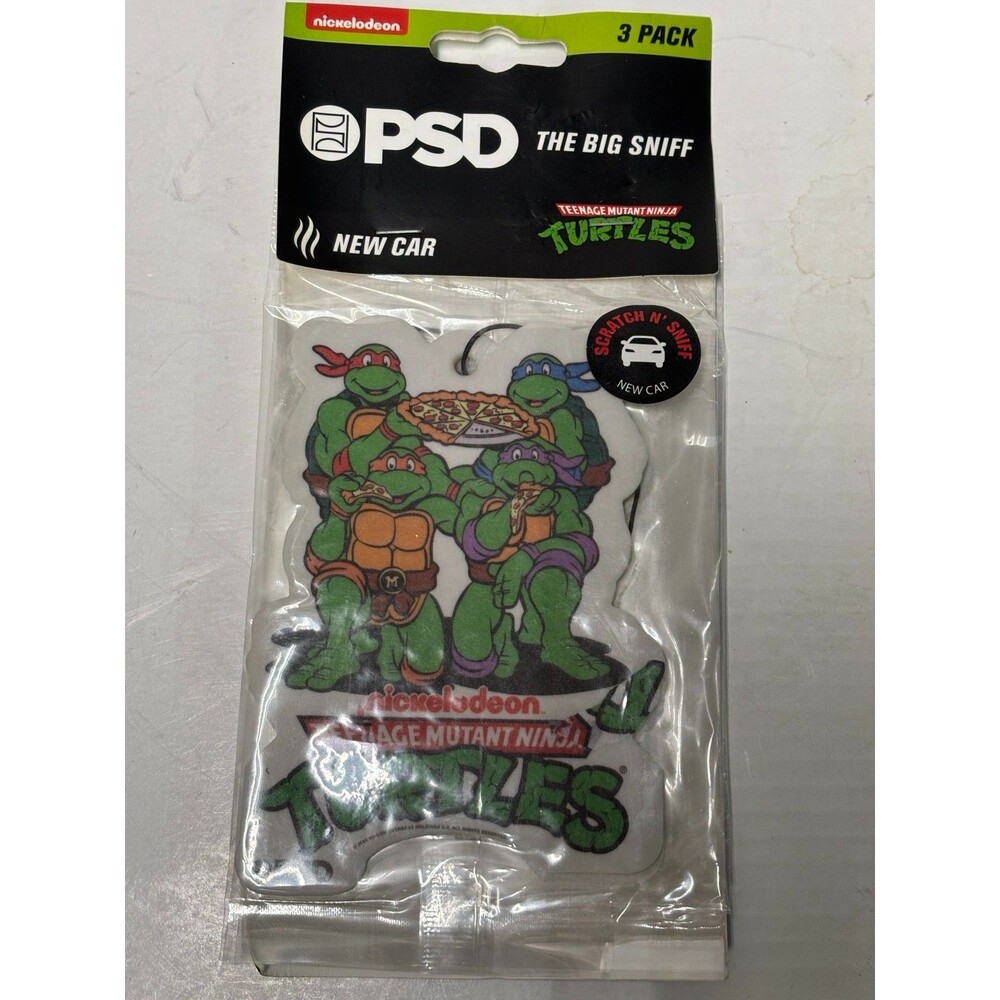 TEENAGE MUTANT NINJA TURTLES TMNT PSD THE BIG SNIFF AIR FRESHNERS 3 PACK NEW CAR